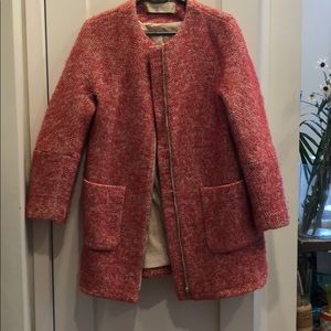 pink zara coat
